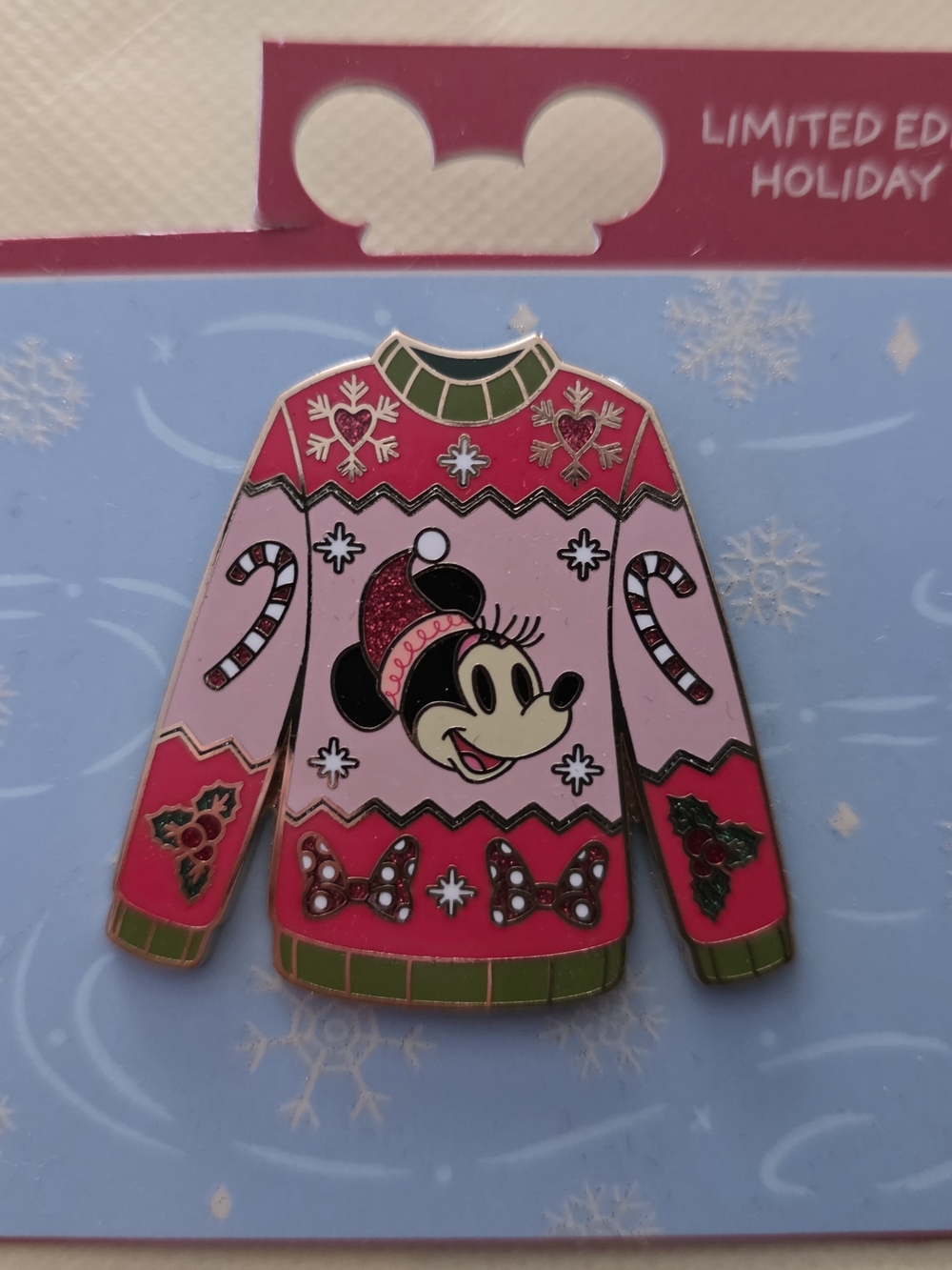 Disney Minnie Mouse Limited Edition Holiday Sweater Enamel Pin